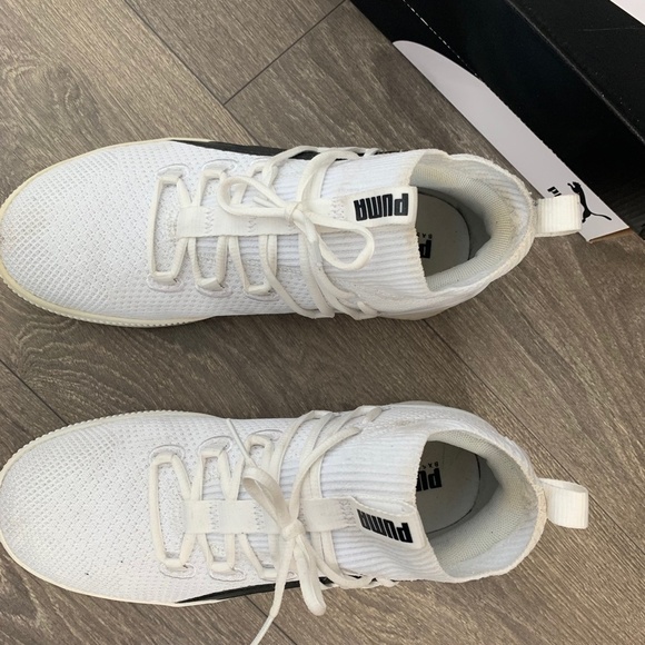 Puma Clyde Court GW Jr Running Shoes Knit Sneakers White Black Size 6.5 - Picture 9 of 14